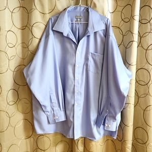 Michael Kors, Big Fit, Non-Iron, Blue, 100% Cotton, Neck 20", 34/35